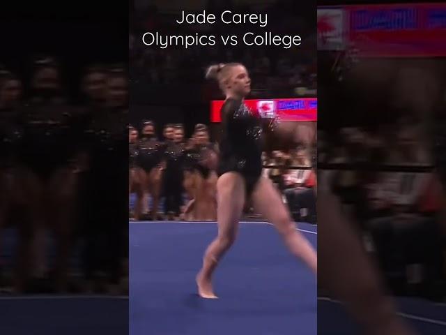 Jade Carey (Olympic Gold medalist on floor) Olympics vs Oregon College tumbling on floor #olympics