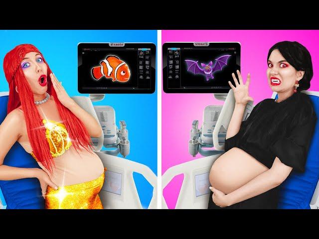 Pregnant Mermaid VS Pregnant Vampire! Funny Parenting Situations by 123 GO!