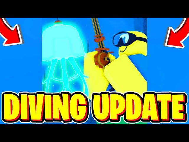 FISCH DIVING UPDATE! (NEW CODES, TRIDENT ROD SHOWCASE, NEW CAVE LOCATIONS, SHARK HUNT, TIDE BREAKER)