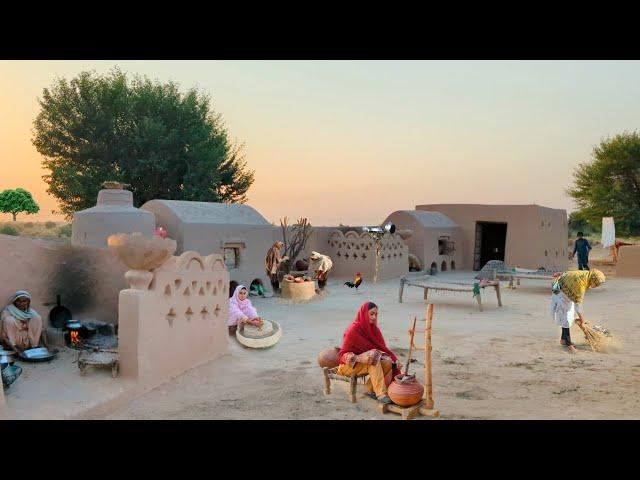 people living in cholistan | desert village life in Punjab | women morning routine