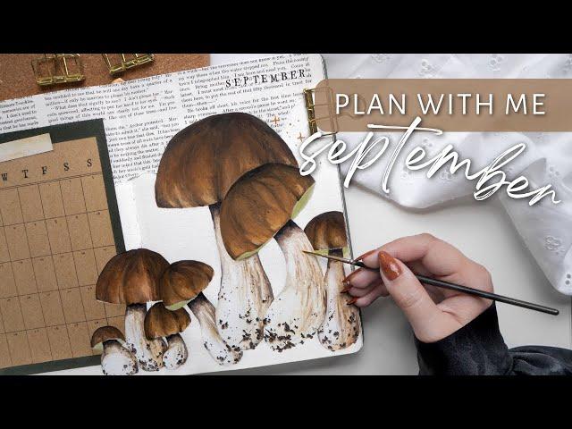 PLAN WITH ME | September 2023 Bullet Journal Setup | Mushroom Theme 