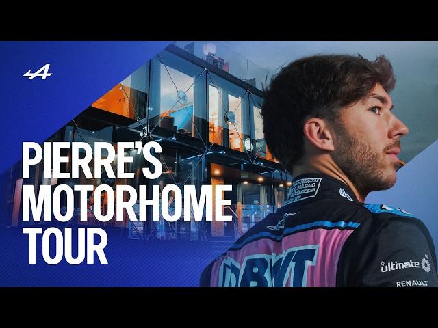 Pierre Gasly tours the new Philippe Starck-designed BWT Alpine F1 Team motorhome