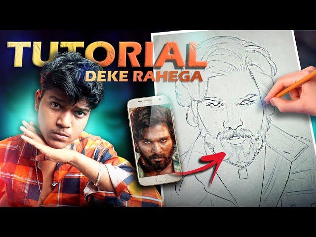 My Secret Outline Technique | Pushpa Outline Tutorial || @subhojitMondalArt