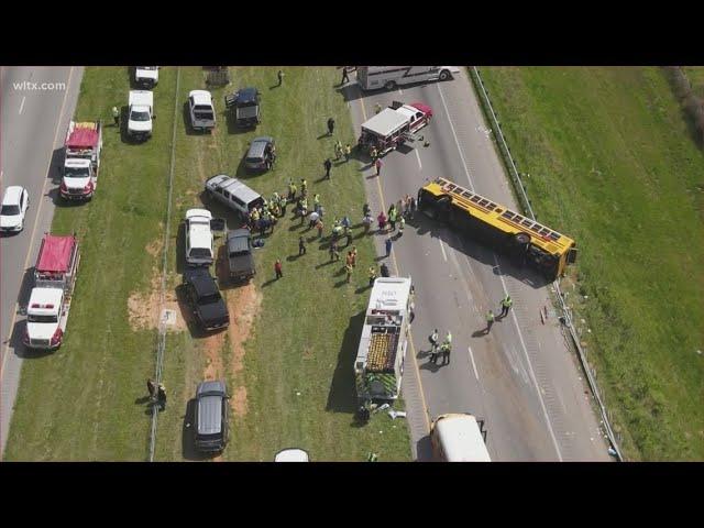 One dead in school bus accident on I-77 say troopers