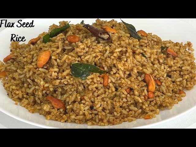 Flax Seed Rice Recipe - Quick & Healthy Lunch Box Recipe - Flax Seed Recipes - Rice Recipes