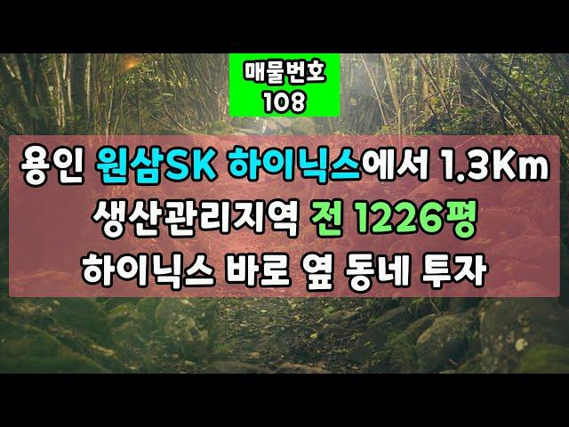 용인 원삼SK하이닉스에서1.3Km-생산관리지역 전1226평-하이닉스 바로 옆 동네투자