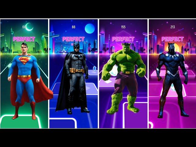 Superman  Batman  Hulk  Black Panther  Tiles EDM Rush  Who Will Win ⁉️