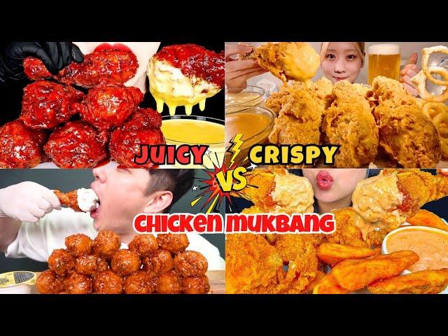 Mukbanger devouring the JUICY & CRISPY chicken like never before || Huge BIG BITES || #mukbang