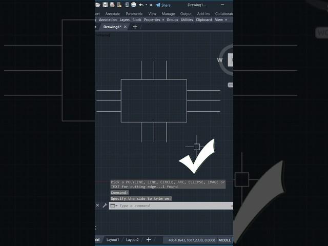 Ex-Trim in Autocad #shorts #autocad #new