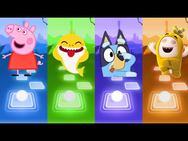 Peppa pig  Baby Shark  Bluey Bingo  Oddbods Bubbles Tiles Hop