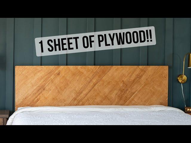 EASY DIY Plywood Headboard - Modern Wood headboard  -  Anika's DIY Life