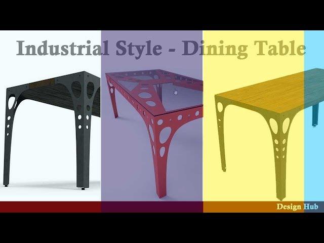 Furniture Design in Solidworks  - Industrial Style Dining Table