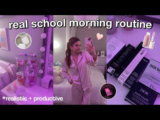 REAL SCHOOL MORNING ROUTINE *7am routine + get ready w me 