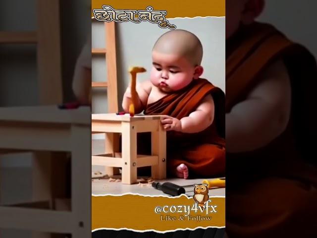 Baby so cute monk ™° :carpentary #shorts #littlemonk #baby #monk #socute #cuteMonk #ytshorts