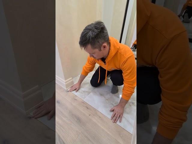 Как мы сделали стык между плиткой и инженерной доской?
