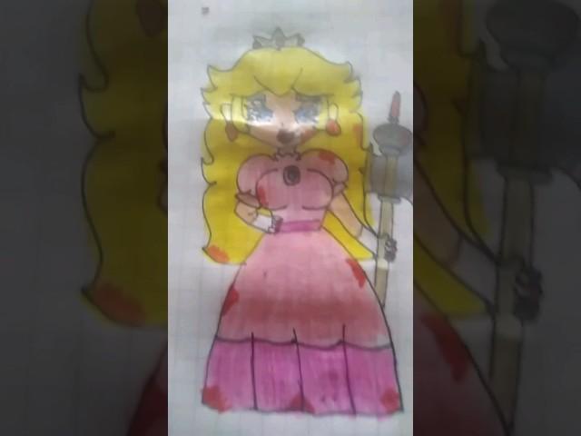 dibujo de peach (⁠づ⁠｡⁠◕⁠‿⁠‿⁠◕⁠｡⁠)⁠づ #mario #peaches #art #anime #maryart