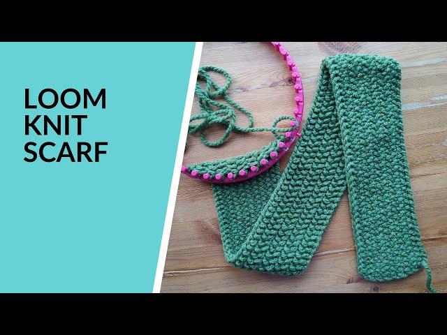 Loom Knit Seed Stitch Scarf on 41 peg loom, Child Size Scarf