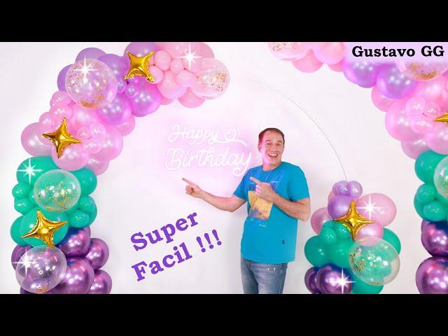 Balloon garland tutorial - birthday decoration ideas at home - balloon decoration ideas