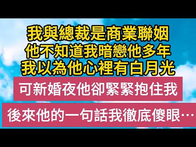 【完結】我與總裁是商業聯姻，他不知道我暗戀他多年，我以為他心裡有白月光，可新婚夜他卻緊緊抱住我，後來他的一句話我徹底傻眼……#恋爱 #婚姻 #情感故事 #爱情  #家庭  #人生感悟#故事#小说#霸总