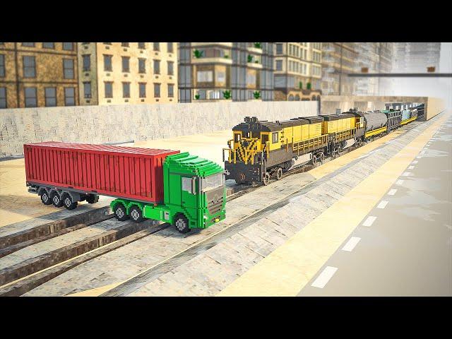 Freight Train DLC vs Trucks | Teardown