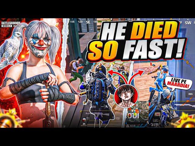 He Died So fast!  Fastest 3 Finger Player Wmax | BGMI | PUBG MOBILE