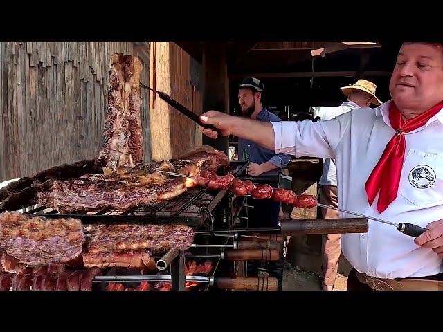 Brazilian barbecue festival in rustic sheds. Full version