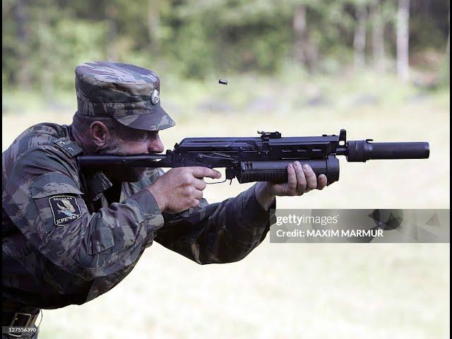 Soviet Bizon PP-12 SMG helical magazine function test.