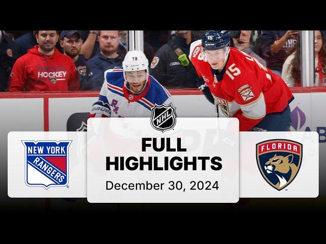 NHL Highlights | Rangers vs. Panthers | December 30, 2024