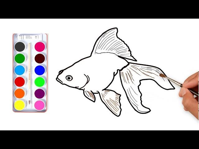 How to Draw Goldfish| Color Learning Page For Kids|ss colour