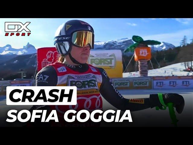 Alpine Ski Sofia Goggia crash at Cortina d'Ampezzo | Downhill | 2023 