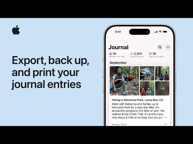 How to export, back up, and print your journal entries | Apple Support