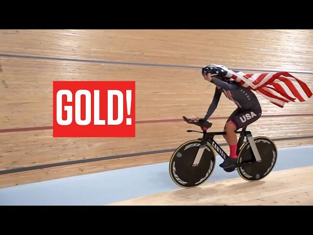 Chloe Dygert Wins Gold UCI World Championships Individual Pursuit 