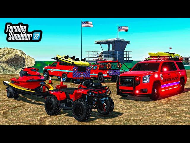 I BUILT A BEACH RESCUE STATION! (JETSKI + FOUR WHEELER) | FS22