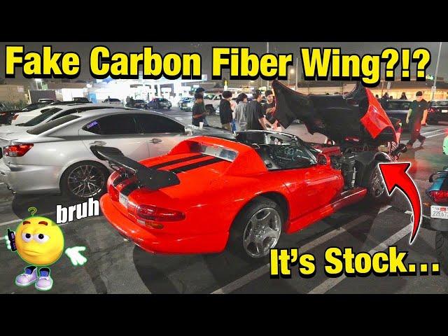 This Kid Put A FAKE Amazon Wing On His Viper?!? - Car Meet Rice Or Nice