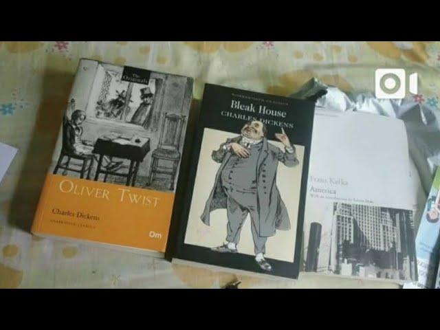 Unpacking of new books which I have just received on Kafka's birthday.