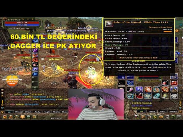 SERBOZ | Zero' da Değeri 60 Bin TL Olan Daggerle Pk Atıyor | White Tiger | Knight Online