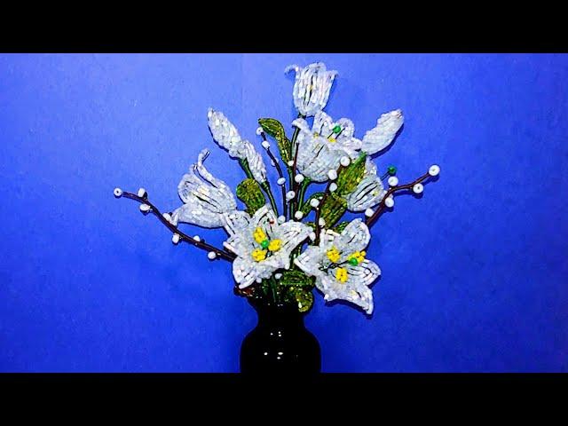 МИНИАТЮРНЫЕ ЛИЛИИ ИЗ бисера МК от Koshka2015 - цветы из бисера,  бисероплетение Beaded flowers DIY