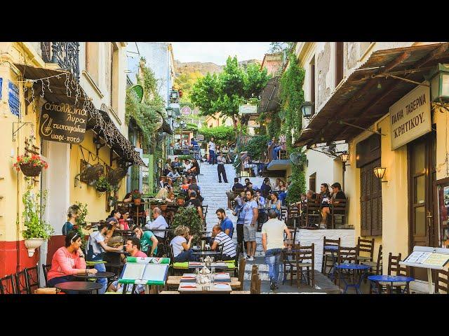 #72 A Walk in Plaka while getting lost in the small alleys (4k Natural Sounds) - Athens Greece