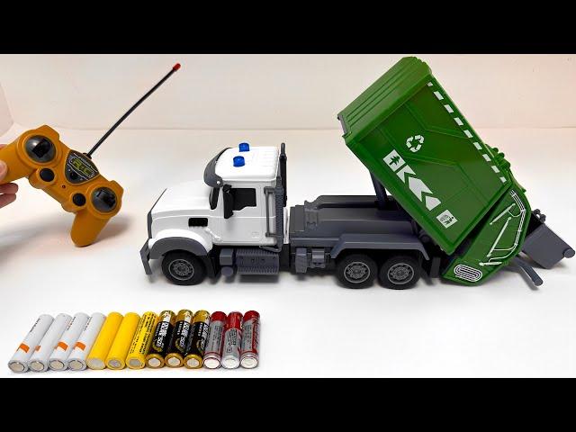 Unboxing remote control police car, RC sanitation vehicle, gear police car, spider man scooter