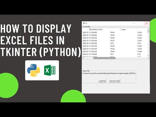 How to view Excel File or Pandas DataFrame in Tkinter (Python GUI)