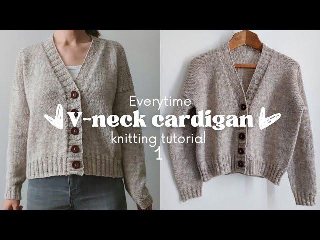  Knitting a V-neck cardigan tutorial  part 1