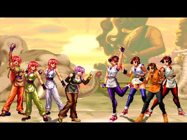 [KOF Mugen] Kung-Fu-Girl vs Miss Karate [ 4vs4 ]