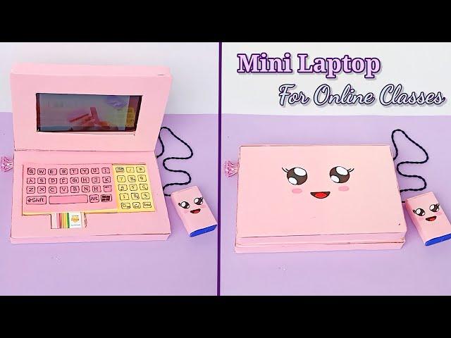 How to make Toy Laptop Phone Holder With paper/For online class/DIY Stationery Organizer