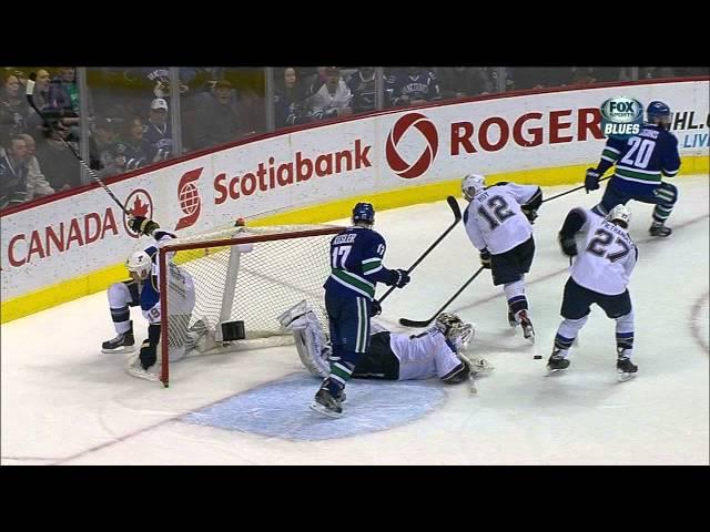 Crap DOG call on Jay Bouwmeester St. Louis Blues vs Vancouver Canucks 1/10/14 NHL Hockey