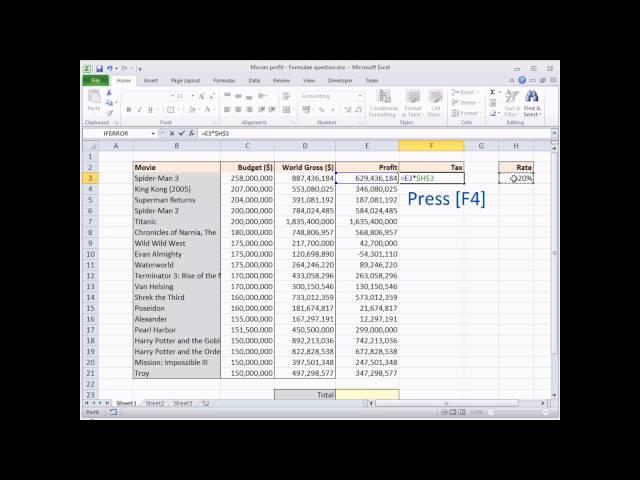 Excel Quick Tip #2 - The Quickest Way to put Dollar Signs into a Formula - Wise Owl