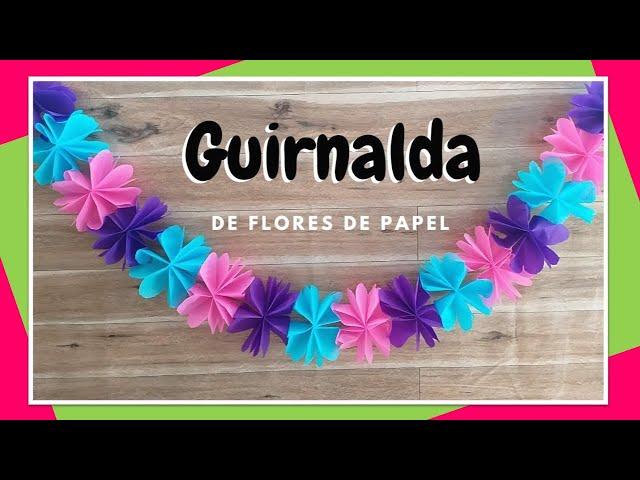 Guirnalda de flores de papel - Decoración Fácil