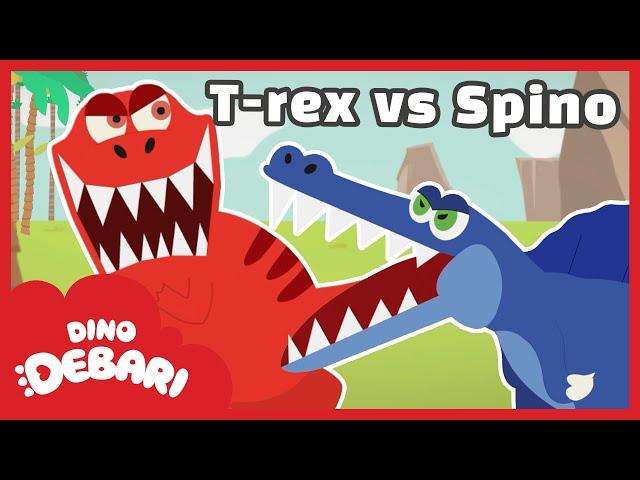 Bang! Snap! The T-Rex and Spino are fighting once again! | T-rex VS Spinosaurus | DebariTV