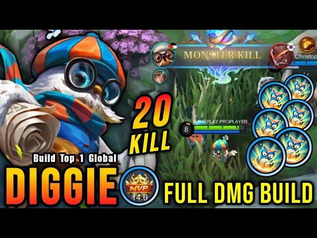 20 Kills!! Diggie Full Damage Build is Broken!! - Build Top 1 Global Diggie ~ MLBB