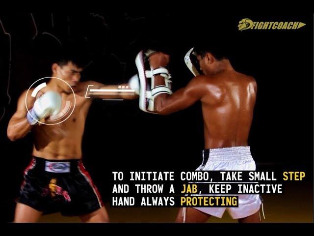 Striking Combo: Jab, Cross, Left Hook to Body, High Kick