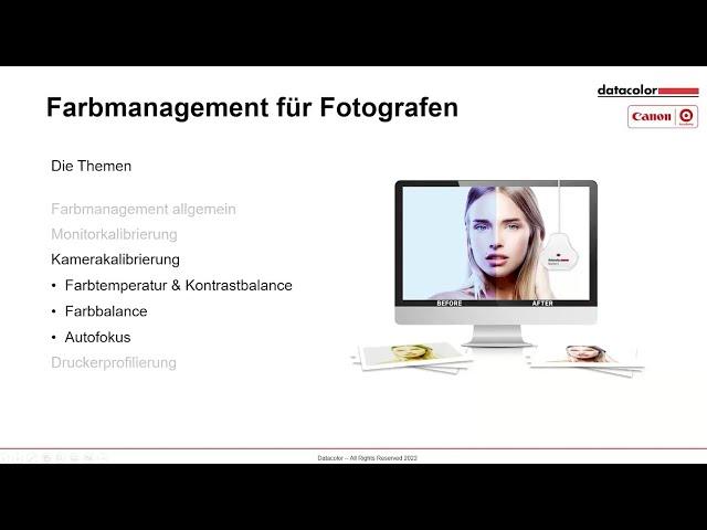 Canon Academy & Datacolor Webinar - Kamerakalibrierung - damit die Ausgangsdaten stimmen